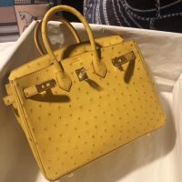 ostrich hermes Jaune Citron Birkin30 handbag GHW full handmade boutique inclusion