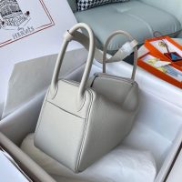 togo Hermes etain lindy 26 shoulder tote bag PHW-full handmade/boutique inclusion