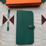togo Hermes dogon bifold long wallet/passport card holder PHW full handmade/boutique inclusion