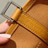 Hermes picotin 18 mini canvas bucket tote-gold brown SHW full handmade