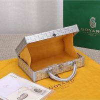 goyar canvas trunk handbag compact suitcase clamshell crossbody sling messenger bag with code detail - 图片 5