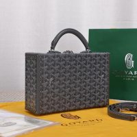 goyar canvas petite trunk handbag compact suitcase sling crossbody shoulder messenger bag - 图片 3