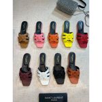 YSL chunky-heel half drag shoes heel summer sandal pump healthy indoor slipper size35-42 4cm heel
