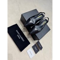 YSL pointed kitten heel pump slip-on crystal-detailed slingback sandal size35-40 3cm height - 图片 8