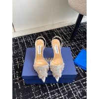 aquazzura crystal-detailed heel slingback pump transparent plastic heel sandal size35-42 7.5cm - 图片 7