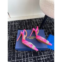 aquazzura satin heel slingback pump nightclub shoes pointed crystal heel sandal size35-42 7.5cm - 图片 2