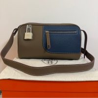Hermes men's etaupe shoulder crossbody messneger bag-full handmade boutique package