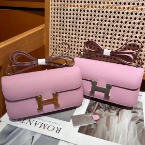 epsom Hermes constance elan shoulder flap bag full handmade boutique inclusion
