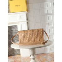 Fendi women's shoulder flap messenger bag square underarm baguette with magnetic buckle - 图片 9