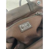 Prada Route Medium shoulder Tote bag in cacao calfskin