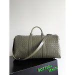 Intrecciato BV woven weekender cuffle handbag/travel carryall luggage bag/boarding handbag