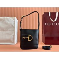 Gucci mini open bucket handbag with horsebit decoration - 图片 4