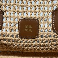 raffia-woven Miu miu resort beach tote lightweight shopper handbag - 图片 8
