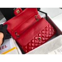 Chanel Medium shoulder double Flap Bag in red Patent Leather