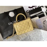 lambskin Chanel Trendy CC Top-Handle Flap Bag-thick pink
