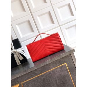 lambskin Chanel chevron envelope clutch/woc with chain