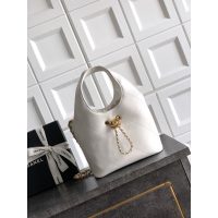 Chanel burgundy small hobo bucket bag in diamond-quilted lambskin