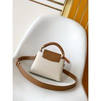 Louis Vuitton LV capucines mini top-handle handbag in grainy calfskin