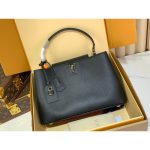 Louis Vuitton LV Capucines MM Top Handle handbag in scarlet red calfskin