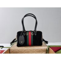suede Gucci web-stripe boston shopper handbag weekend duffle tote - 图片 2