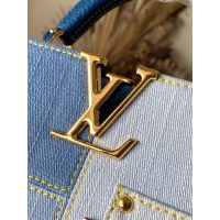 Louis Vuitton LV Capucines BB Denim Calfskin Handbag for Women