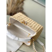 women's Louis Vuitton Capucines BB Handbag in wicker and calfskin