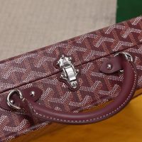 goyar canvas trunk handbag petite malle suitcase sling crossbody shoulder messenger bag - 图片 7