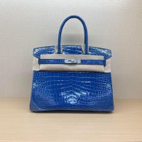 Nile crocodile Her^^m Birkin 25 upscale banquet dinner tote handmade shopper handbag