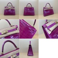 Shiny Nile crocodile Her^^m Kelly 25cm structured shopper handbag luxury design tote - 图片 9