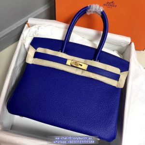 togo Hermes birkin 25 bleu electrique handbag GHW full handmade boutique inclusion