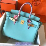 togo Hermes birkin 25 Bleu Atoll handbag GHW full handmade boutique inclusion