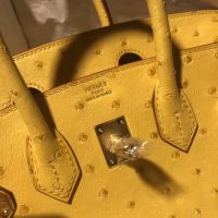 ostrich hermes Jaune Citron Birkin30 handbag GHW full handmade boutique inclusion