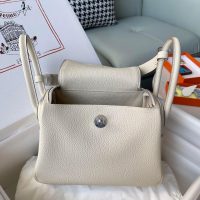 Craie Hermes Lindy 26 top-handle handmade handbag holiday traveling tote with protective feet