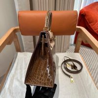 hermes kelly 28 top-handle bag GHW in nile crocodile full handmade/boutique inclusion