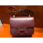 Hermes Burgundy constance 24 shoulder messenger flap with enameled buckle /boutique inclusion