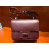 Hermes Burgundy constance 24 shoulder messenger flap with enameled buckle /boutique inclusion