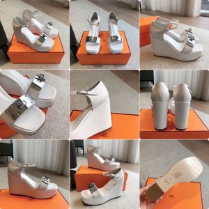 Hermes women's platform wedge sandal with kelly buckle size35-42 boutique iinclusion