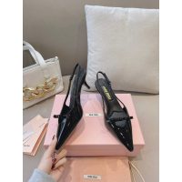 COD 缪缪 Miu pointed heel pump sandal kitten heel slingback in patent leather size35-42 5.5cm height - 图片 9