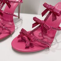 rene caovilla crystal-embellished heel sandal mules bow heel slide size35-42 9.5cm - 图片 9
