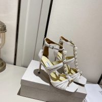 Jimmy choo pearl-embellished heel pump sandal casual caged heel slip-on size35-42 8.5cm - 图片 3