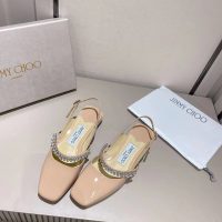Jimmy choo crystal Mary Jane boat shoes flat slingback pump sandal ladies summer shoes size35-42 - 图片 4