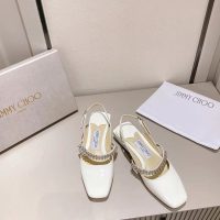 Jimmy choo crystal Mary Jane boat shoes flat slingback pump sandal ladies summer shoes size35-42 - 图片 7