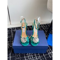 aquazzura crystal-flower heeled strapped sandal socialite party shoes size35-40 - 图片 8