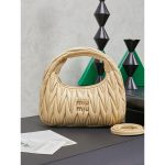 Miu miu matelasse wander half-moon hobo tote/underarm baguette in calfskin leather
