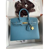 Hermes sellier birkin 25 handbag in demin epsom calfskin GHW-full handmade boutique package