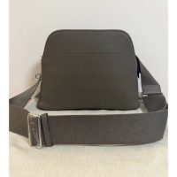 Hermes Bolide Messenger Bag in Etain Togo calfskin SHW full handmade boutique package