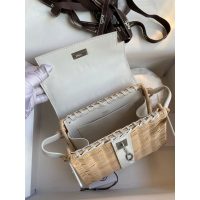 wicker-braided Hermes mini kelly picnic handbag SHW full handmade boutique package