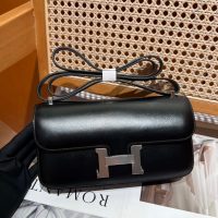 Hermes constance elan shoulder flap bag-burgundy box calfskin full handmade boutique inclusion