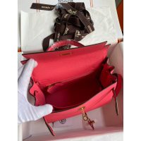 Hermes Kelly 25 handbag-Gold brownTogo calfskin GHW full handmade boutique inclusion