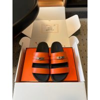 epsom Hermes Jackson flat sandal summer slipper with silver kelly buckle